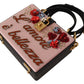 Chic Sequined Heart Floral Leather Box Bag