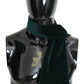 Elegant Dark Green Cotton Silk Men's Scarf