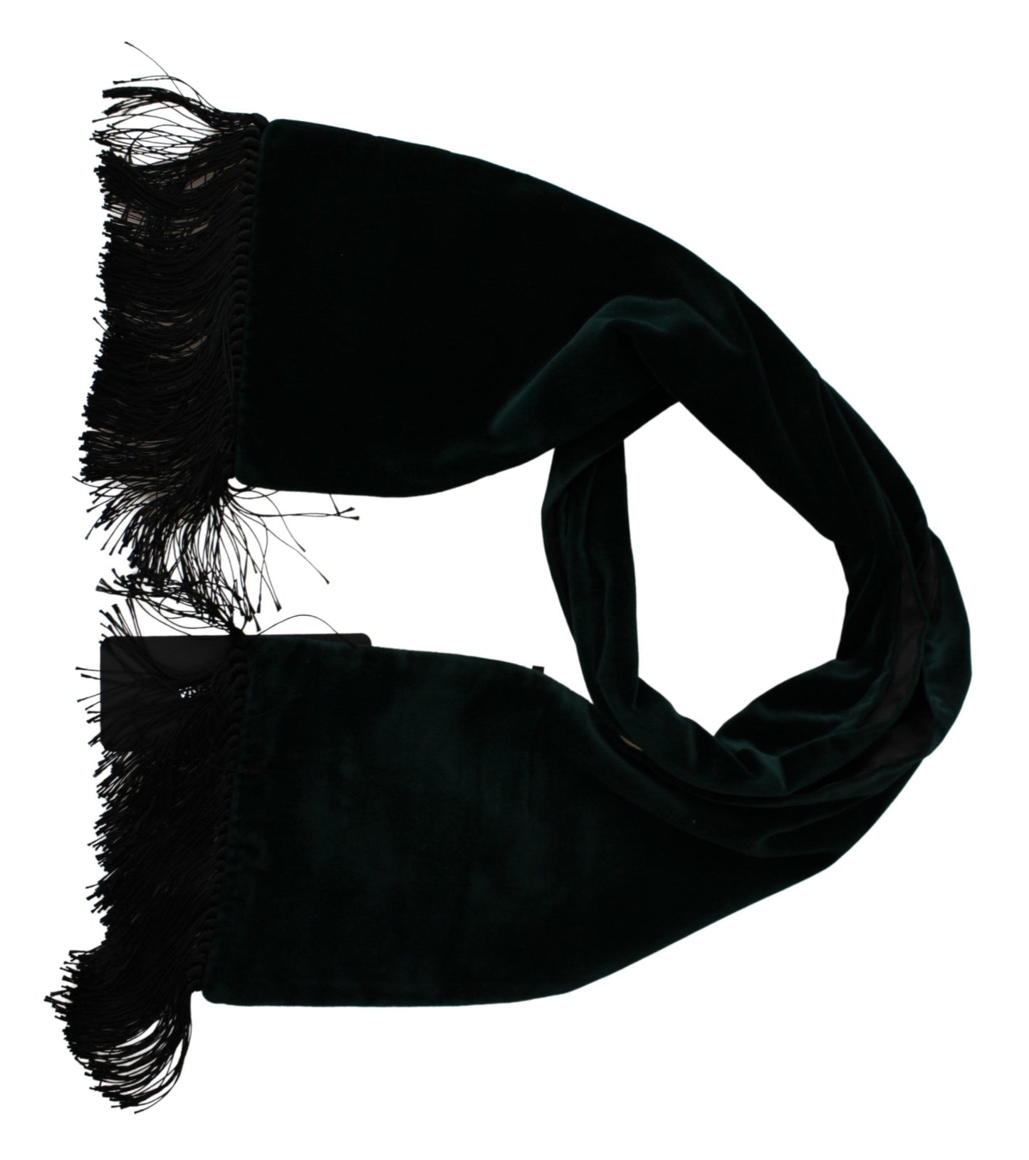 Elegant Dark Green Cotton Silk Men's Scarf