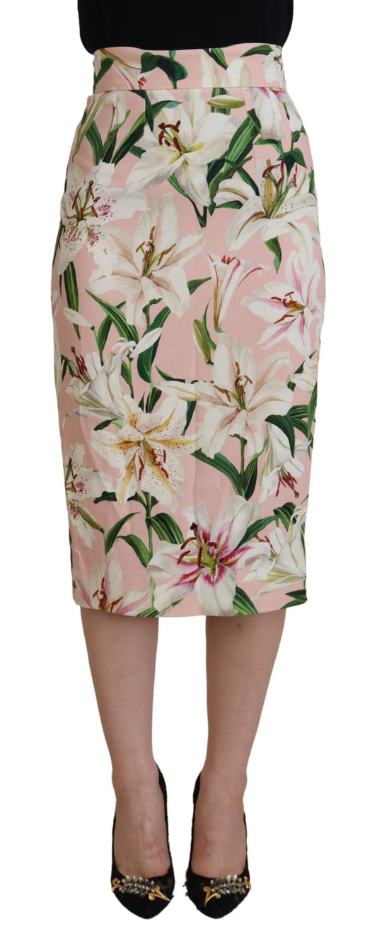 Elegant Floral Print Pencil Skirt