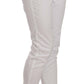 Elegant White Cotton Blend Trousers