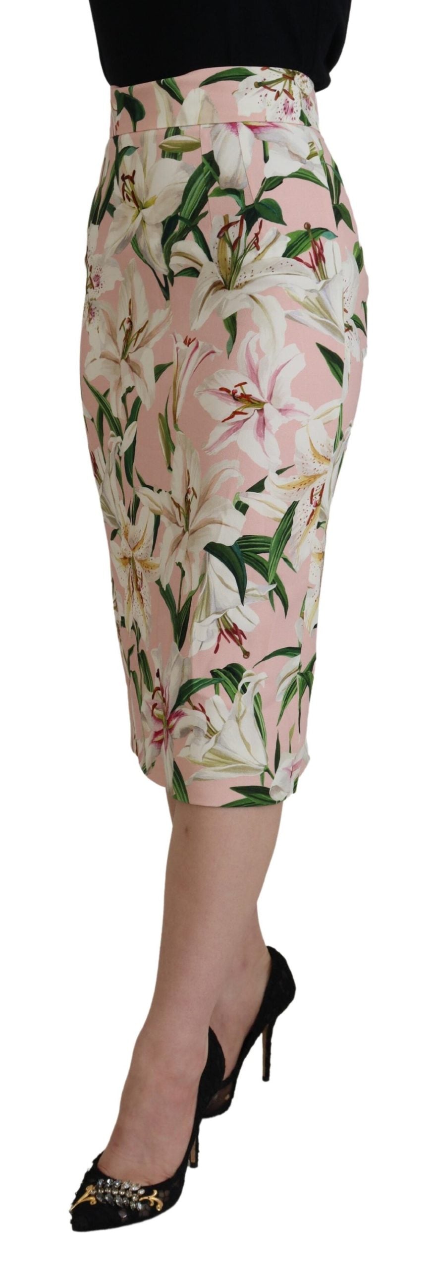 Elegant Floral Print Pencil Skirt