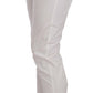 Elegant White Cotton Blend Trousers