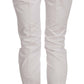 Elegant White Cotton Blend Trousers