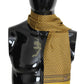 Elegant Yellow Silk Fringed Mens Scarf