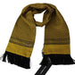 Elegant Yellow Silk Fringed Mens Scarf