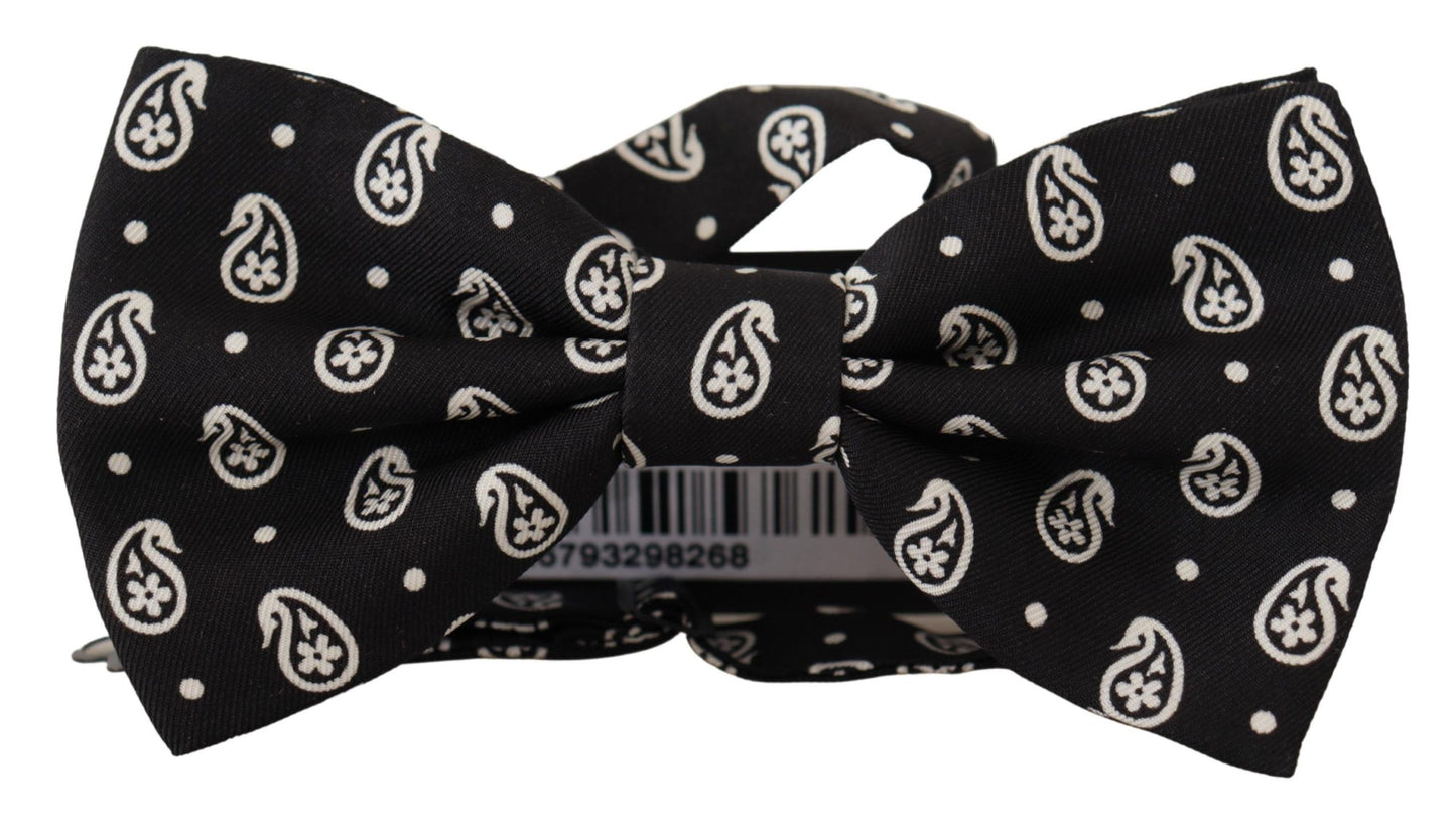 Elegant Black Silk Bow Tie