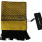 Elegant Yellow Silk Fringed Mens Scarf