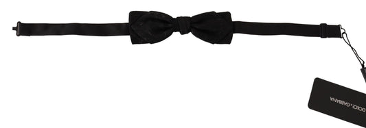 Elegant Black Silk Blend Bow Tie