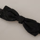 Elegant Black Silk Blend Bow Tie