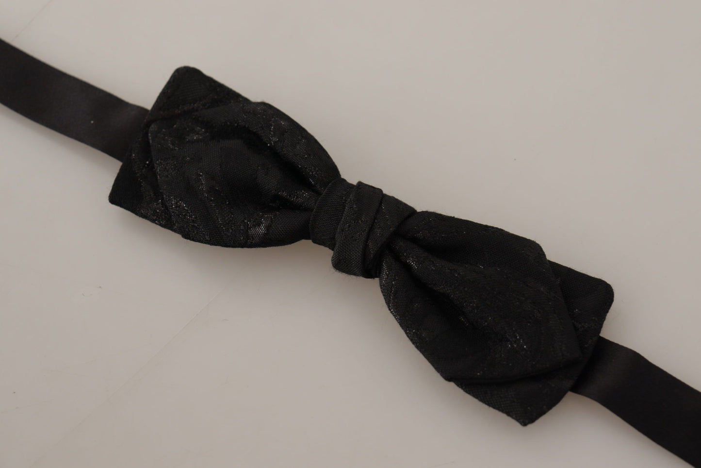 Elegant Black Silk Blend Bow Tie