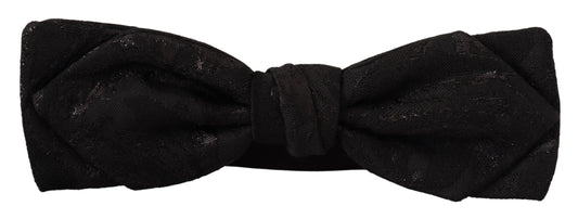 Elegant Black Silk Blend Bow Tie