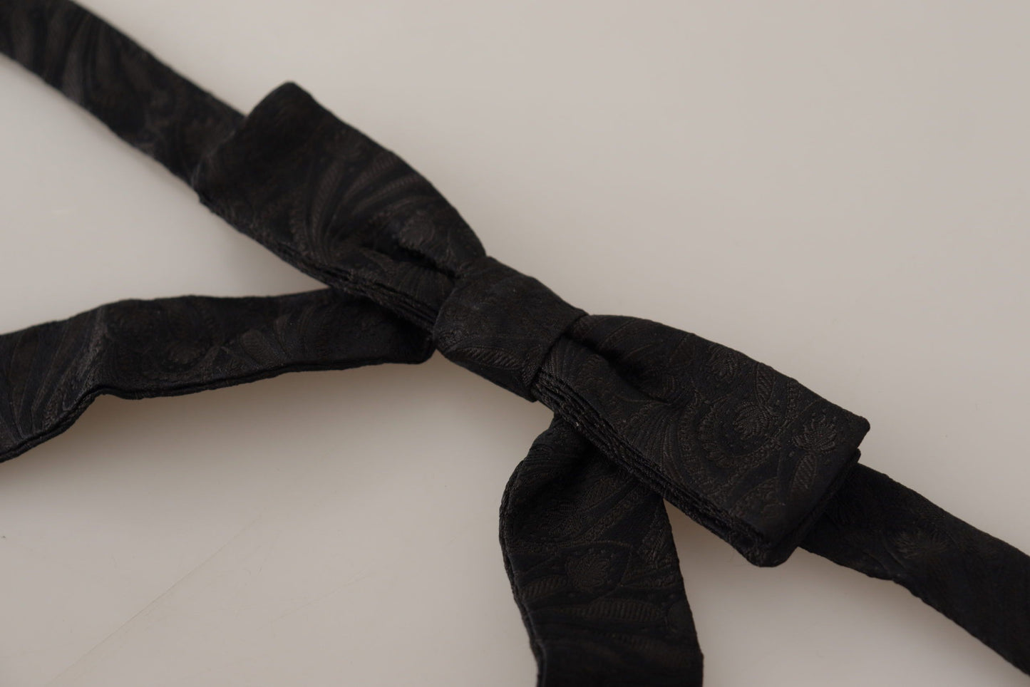 Elegant Black Silk Bow Tie