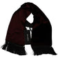 Elegant Maroon Silk Fringed Men's Scarf