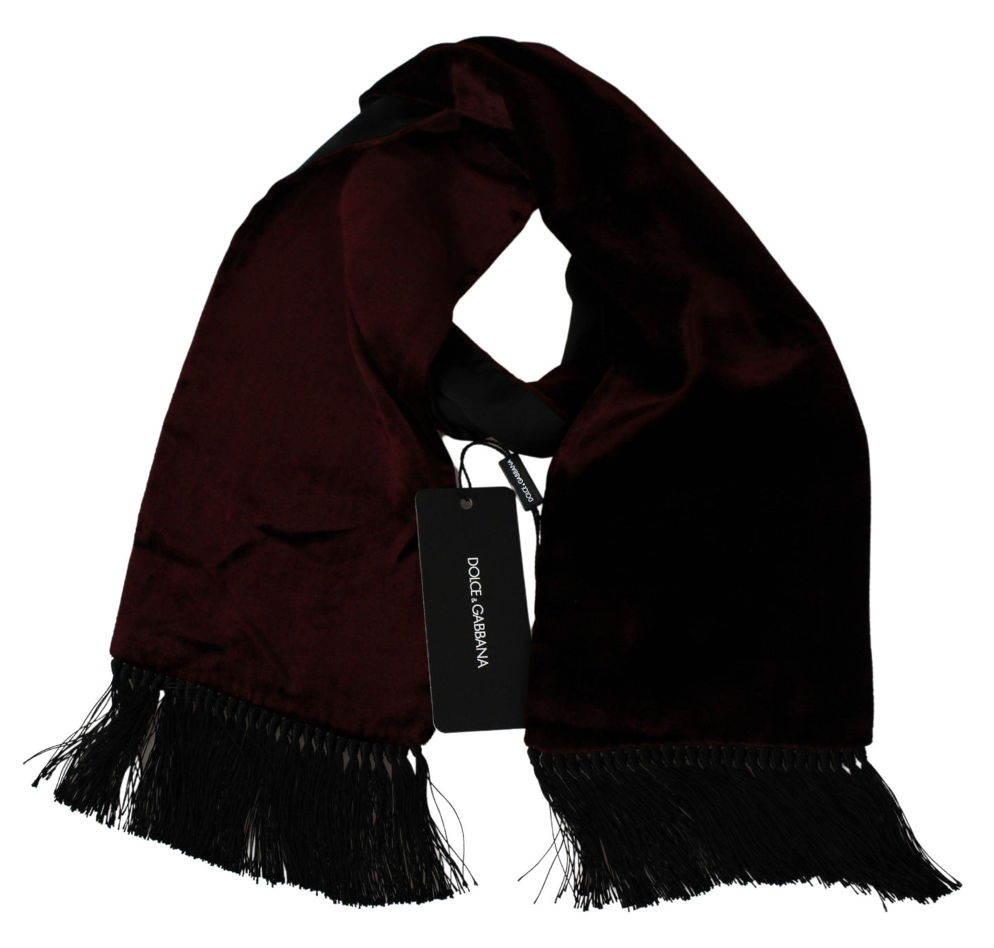 Elegant Maroon Silk Fringed Men's Scarf