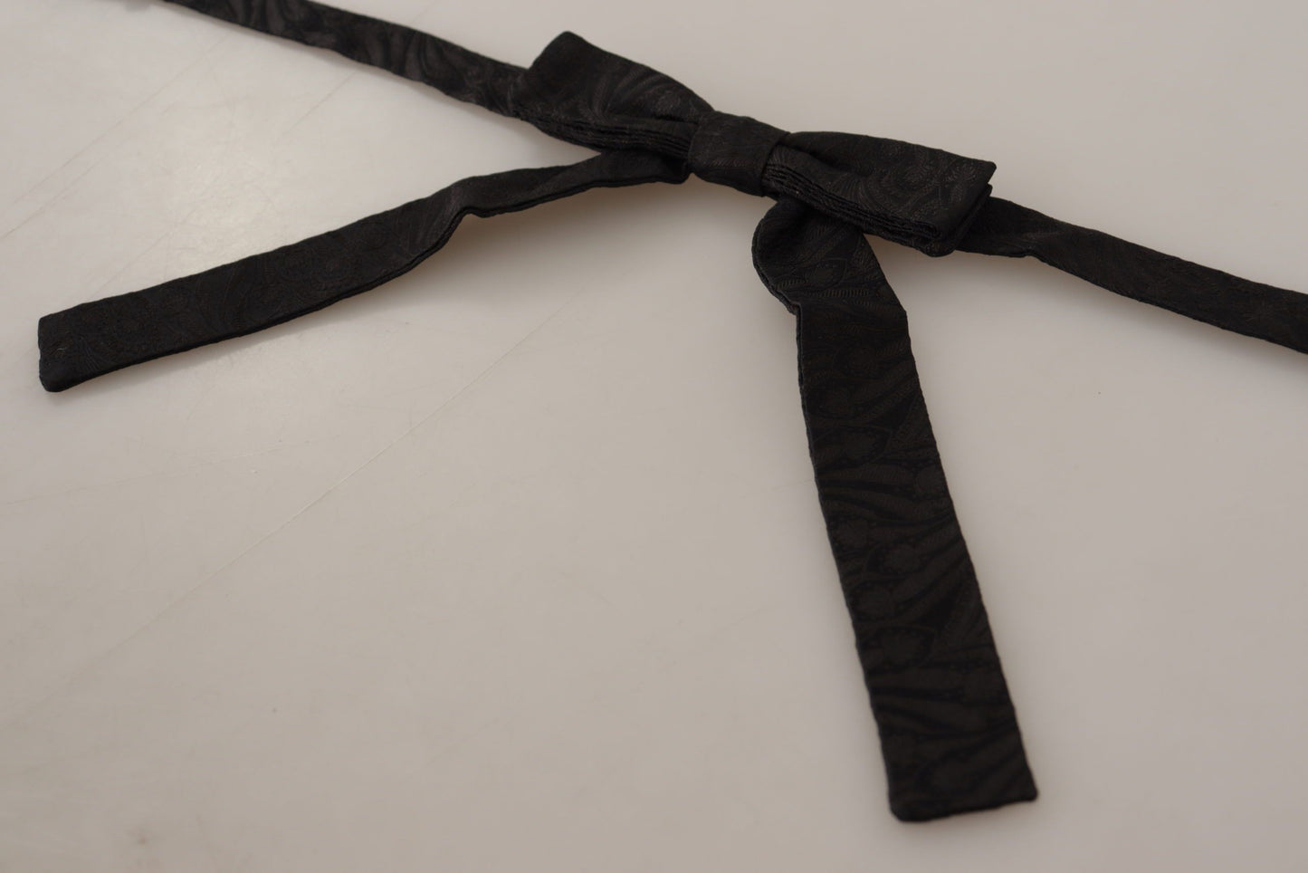 Elegant Black Silk Bow Tie