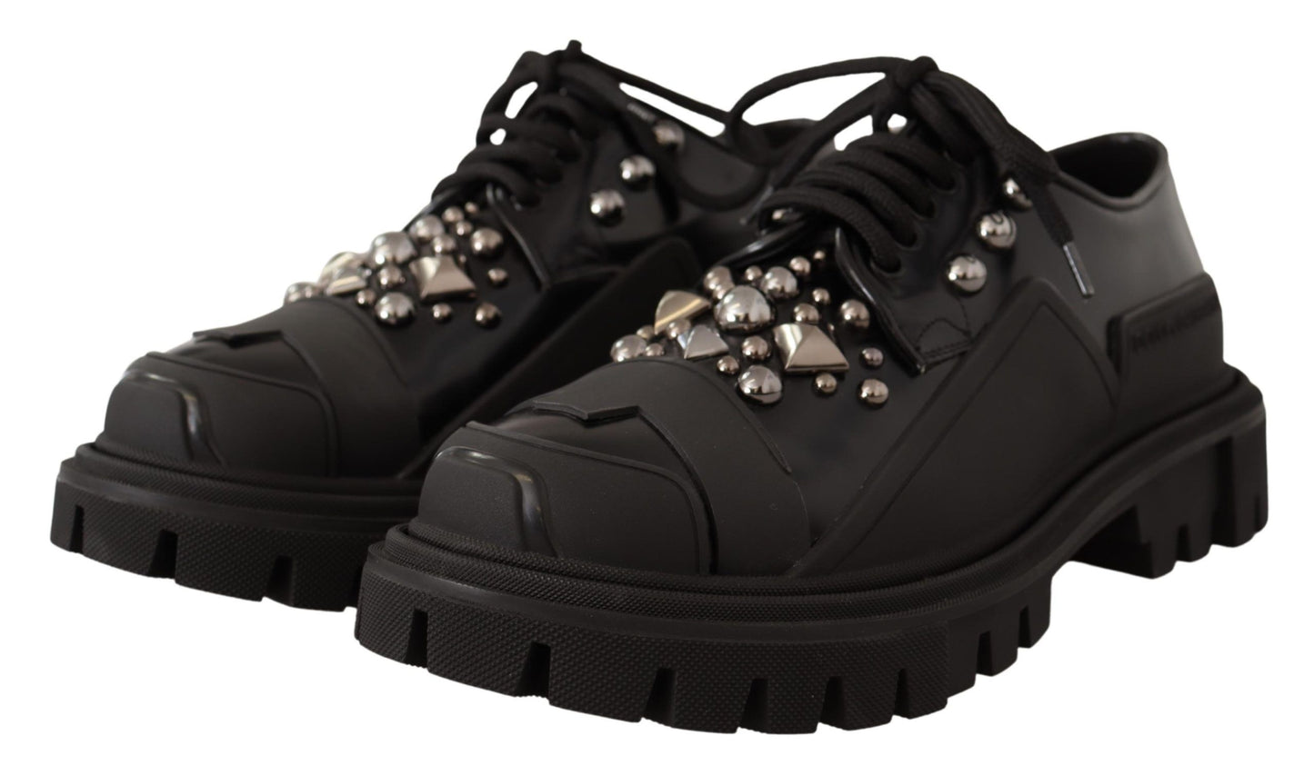 Sleek Studded Leather Sneakers