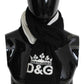 Chic Two-Tone Cashmere Scarf with Crown Motif