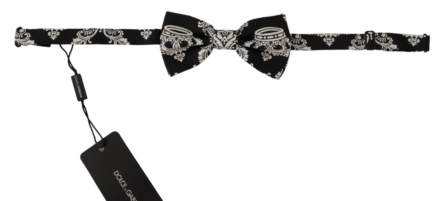 Elegant Black Silk Bow Tie