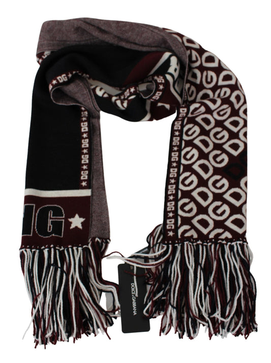 Elegant Maroon Fringed Wool Scarf