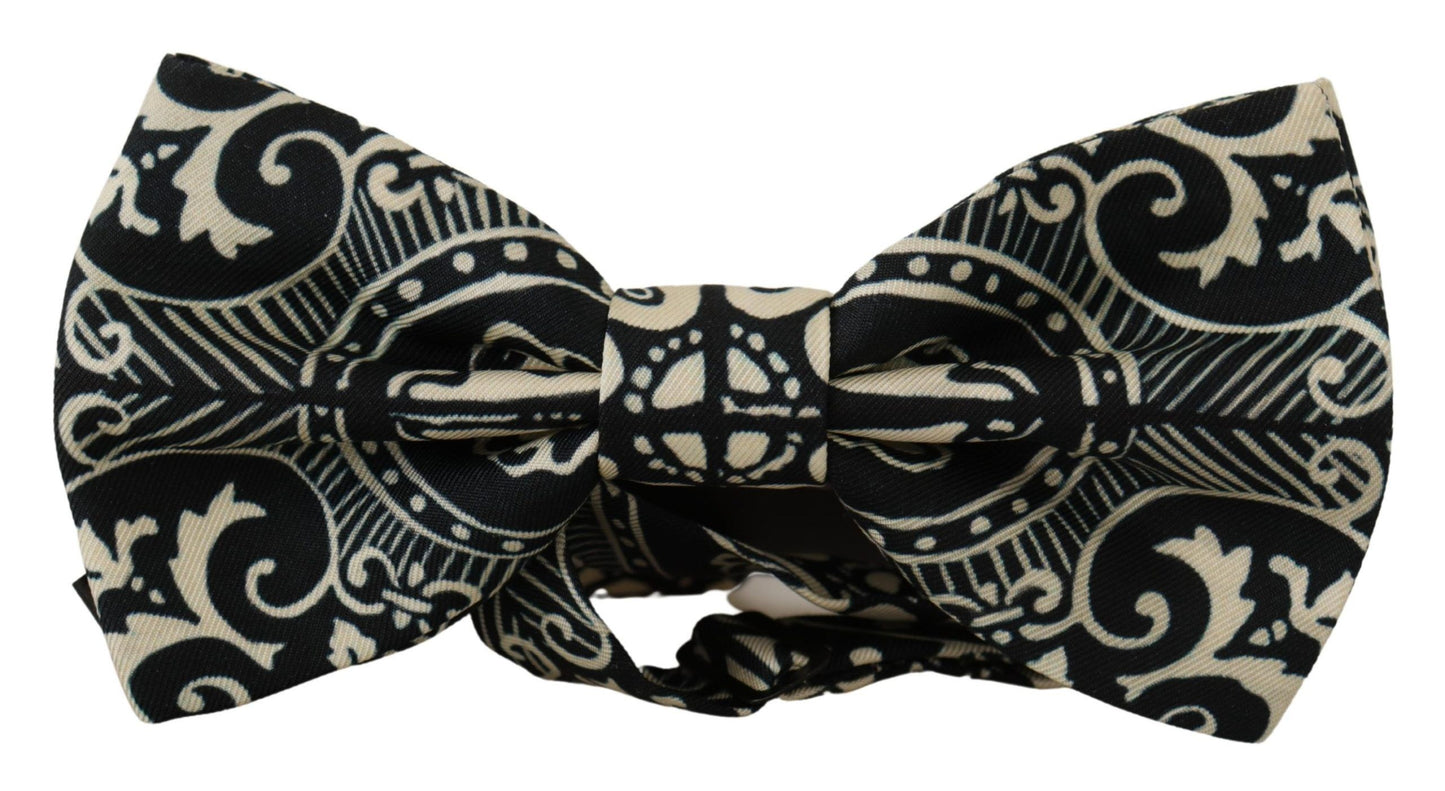 Elegant Black Silk Bow Tie