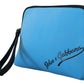 Elegant Blue Polyamide Pouch Bag