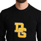 Black Yellow DG Logo Knitted Wool Pullover Sweater