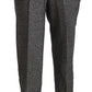 Gray Wool Pleated Cropped Trouser Pants