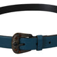 Elegant Crystal-Embellished Leather Belt