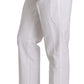 Elegant White Cotton Blend Trousers