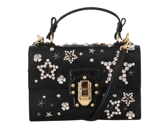 Elegant Black Leather & Exotic Ayers Satchel