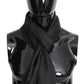 Elegant Dark Gray Cashmere Silk Blend Scarf