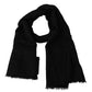 Elegant Dark Gray Cashmere Silk Blend Scarf