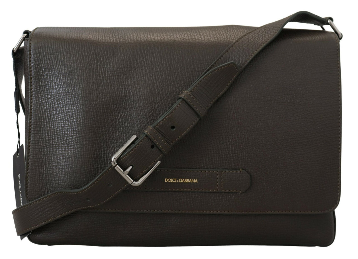 Authentic Textured Leather Messenger Bag