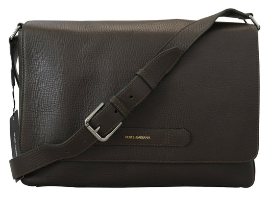 Authentic Textured Leather Messenger Bag