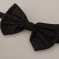 Elegant Silk Black Bow Tie