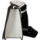 Chic White Leather Shoulder Bag with Magnetic Closure