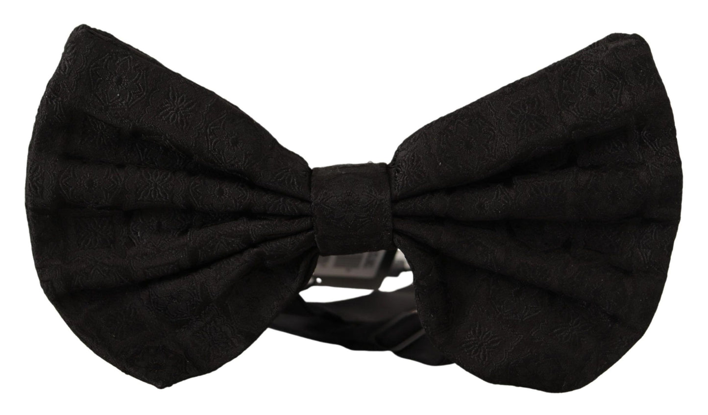 Elegant Silk Black Bow Tie