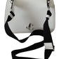 Chic White Leather Shoulder Bag with Magnetic Closure
