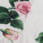 Elegant White Rose Print Zip Jacket