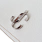 Chic White Leather Shoulder Bag with Magnetic Closure