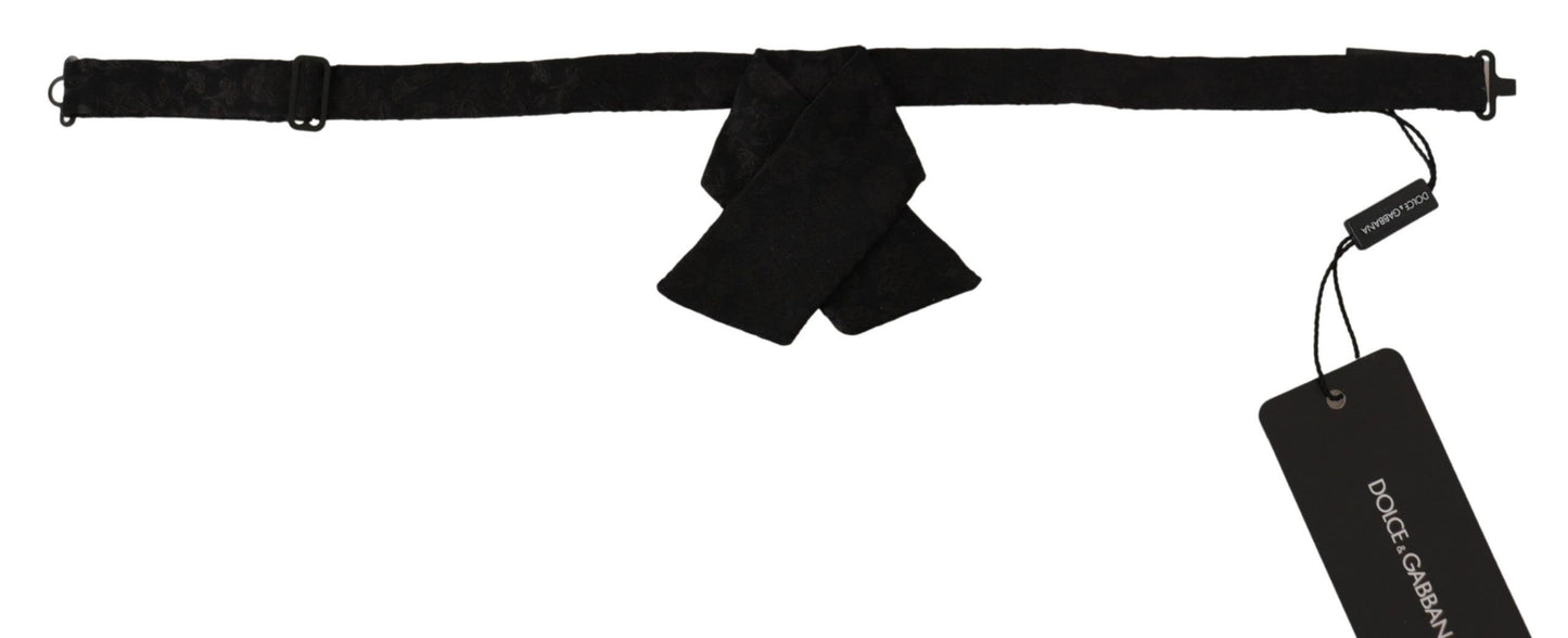 Elegant Black Silk Bow Tie