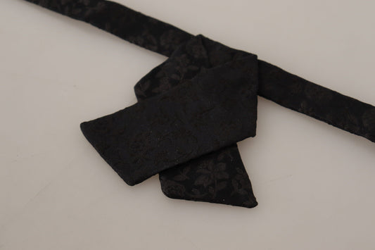 Elegant Black Silk Bow Tie