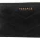 Elegant Black Leather Zip Around Luxury Wallet