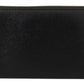 Elegant Black Leather Zip Around Luxury Wallet
