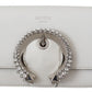Chic White Leather Shoulder Bag with Crystal Buckle