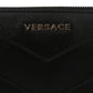 Elegant Black Leather Zip Around Luxury Wallet