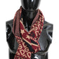 Elegant Maroon Embroidered Wool Scarf