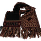 Elegant Maroon Embroidered Wool Scarf