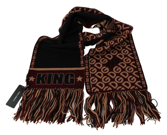 Elegant Maroon Embroidered Wool Scarf